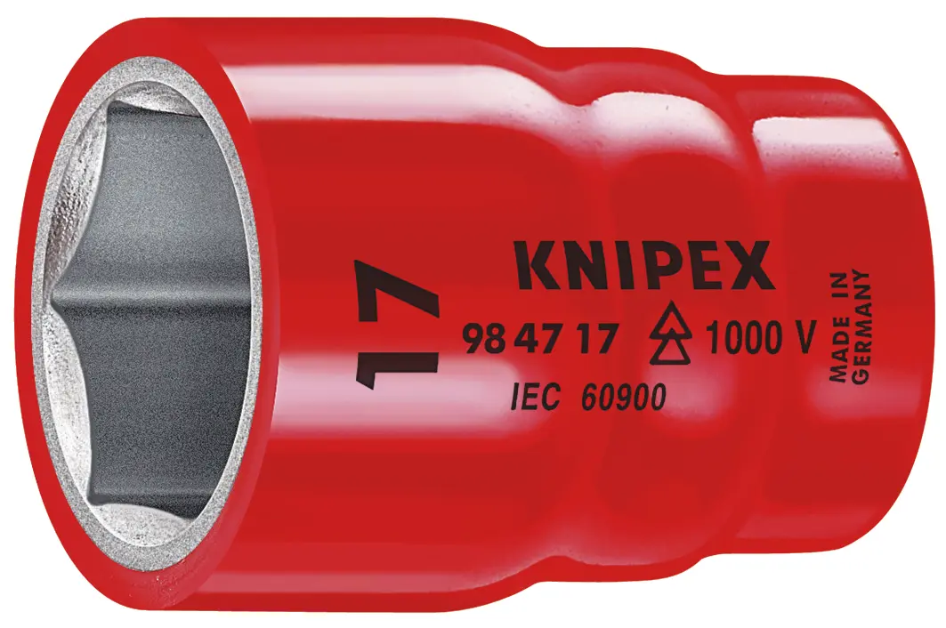 Produktfoto 1 von Knipex 1/2 in 6-Kant Buchse SW 1/2 in Sechskant VDE 1000V zugelassen x 63 mm