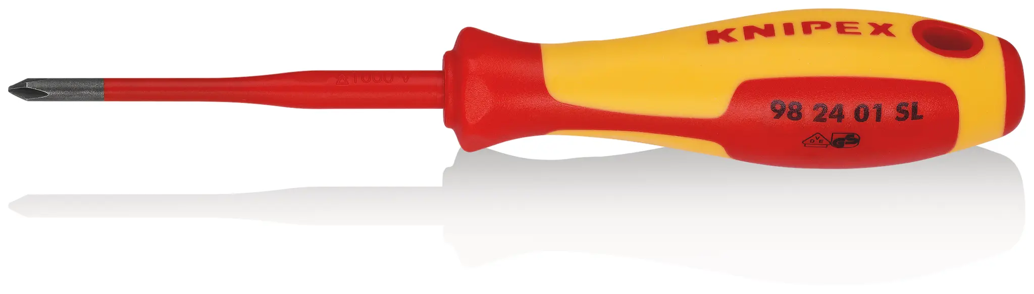 Produktfoto 1 von Knipex VDE 1000V zugelassen PH1 Isoliert, Edelstahl, 187 mm / Klinge 80 mm