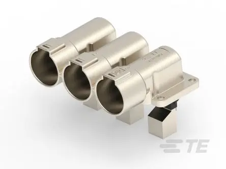 Produktfoto 1 von TE Connectivity PowerTube 1000 Leiterplattensteckverbinder gewinkelt, 3-polig / 1-reihig, Raster 36 mm Raster Panel,