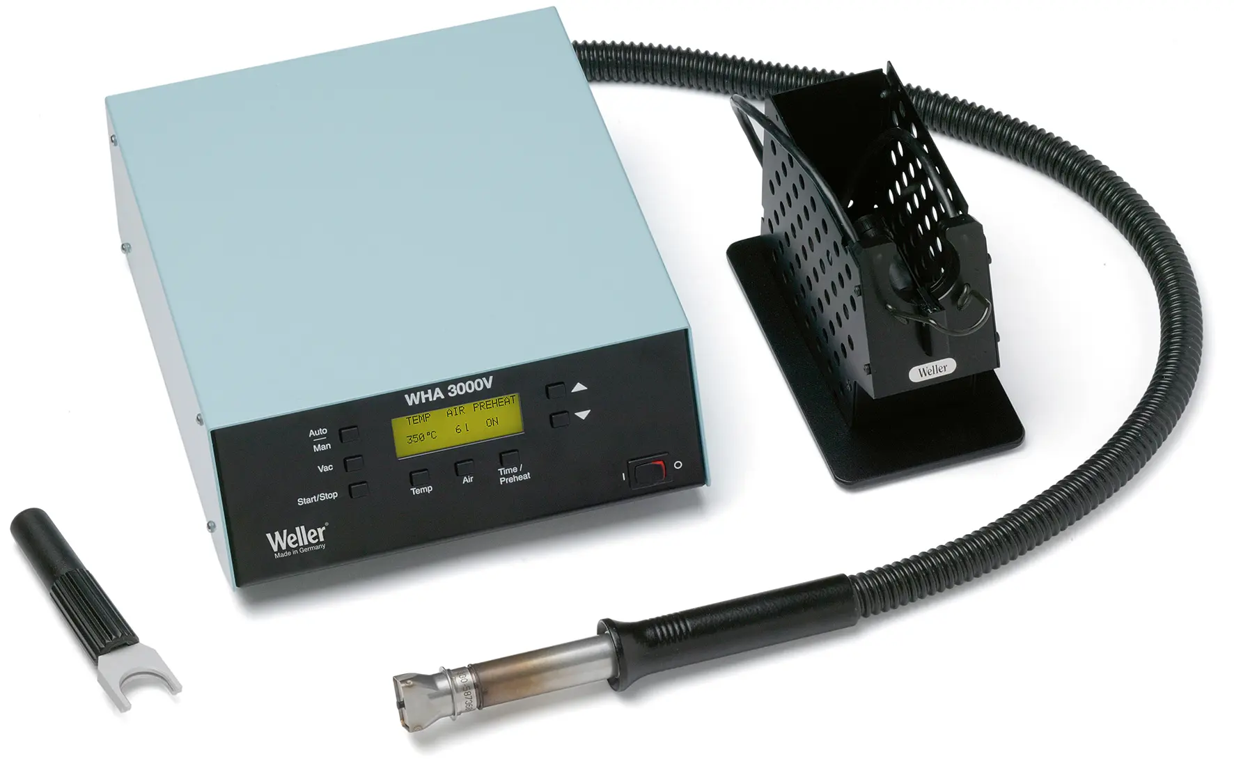 Produktfoto 1 von Weller WHA 3000VS Heißluftstation, Typ F - Schutzkontakt-Stecker Heißluft 700W / 230V bis 550°C LCD