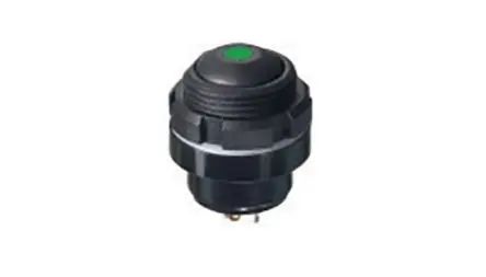 Produktfoto 1 von APEM IZ Druckschalter Grün Beleuchtet Tastend Panel Ø 16.1 mm, 1 Schließer / 100mA 24 V dc, IP67