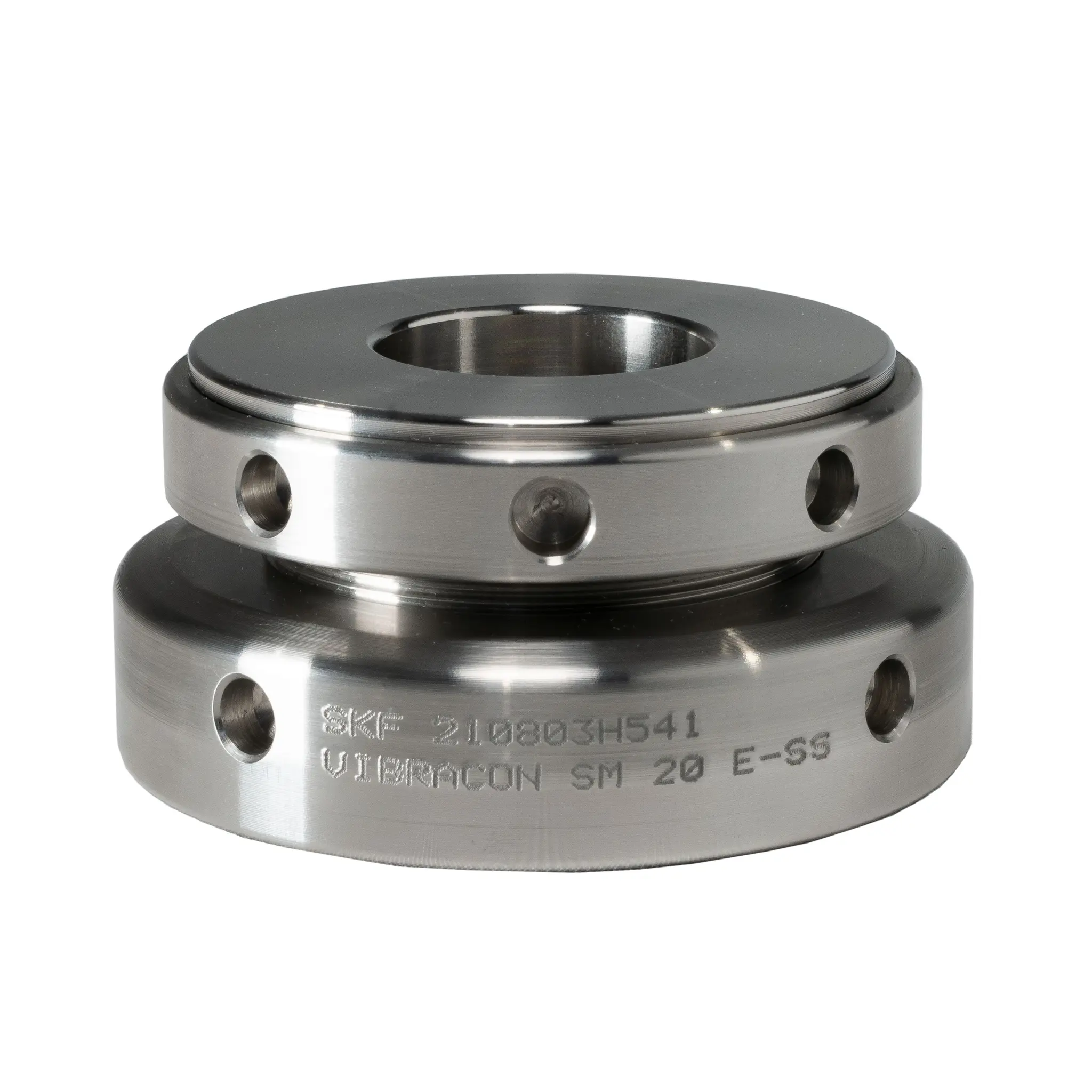 Produktfoto 1 von SKF Edelstahl 316L Vibrationsdämpfer, Verstellbare Blöcke Bohrung 27mm M20X24, Ø 100mm, Ø 100mm x 54mm / bis 20000daN
