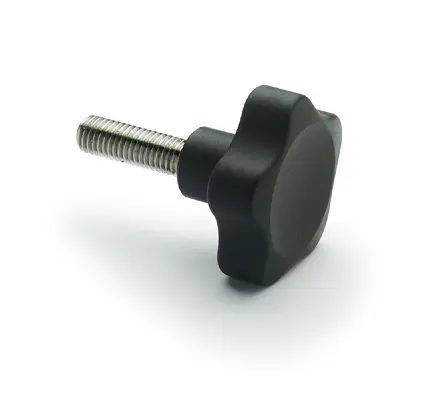 Elesa Feststellschraube Schwarz M10 x 50 Glasfaserverstärktes Polyamid x 50 mm Stern, mit Gewindebolzen Ø 50 mm