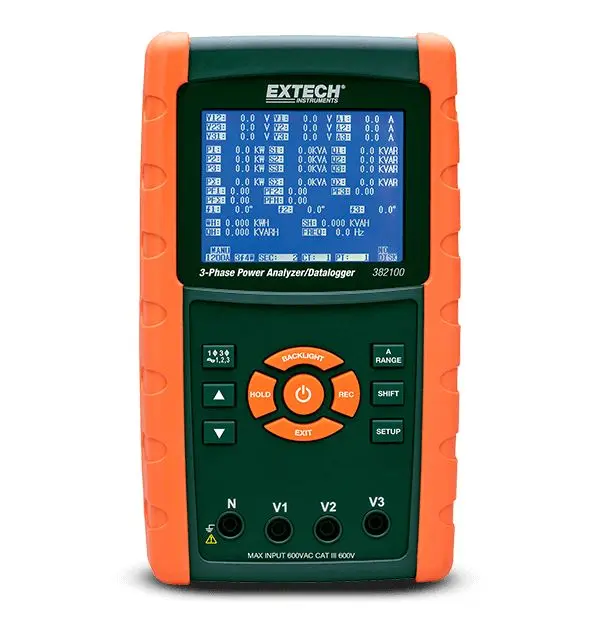 Produktfoto 1 von Extech, 3-Phasen Netzqualitätsanalysator 9990kW, 600V / 1200A