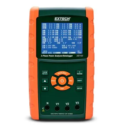Extech 3 Netzqualitätsanalysator 9990 kW / 1200 A 600V