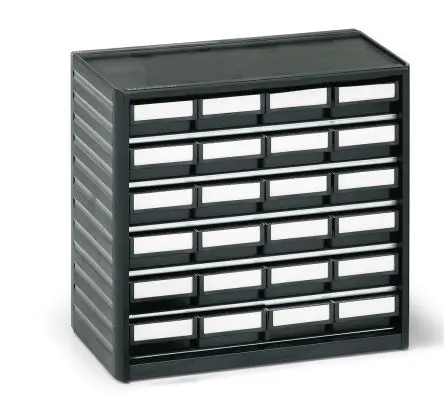 Produktfoto 1 von Treston 24 Halbleitendes Polypropylen Schubladenmagazin Schwarz, 290 mm x 310mm x 180 mm