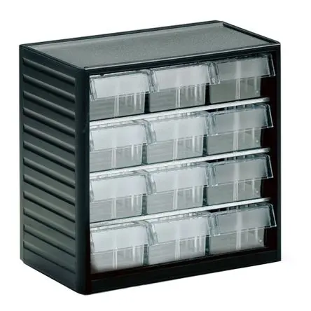 Produktfoto 1 von Treston 12 Polypropylen Schubladenmagazin Grau, 290 mm x 310mm x 180 mm