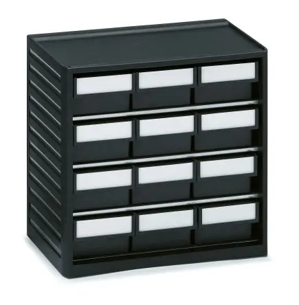 Produktfoto 1 von Treston Polypropylen Schubladenmagazin Schwarz, 290 mm x 310mm x 180 mm
