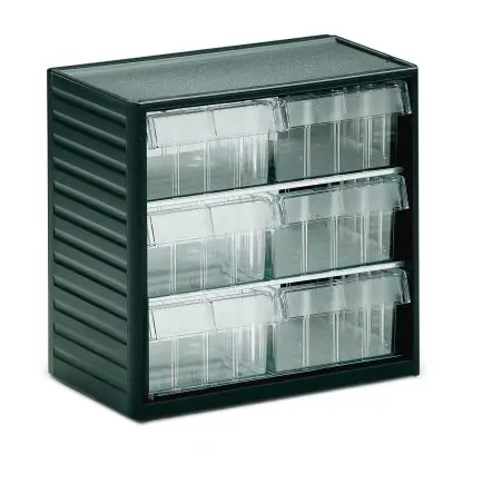 Produktfoto 1 von Treston Polypropylen Schubladenmagazin Grau, 290 mm x 310mm x 180 mm