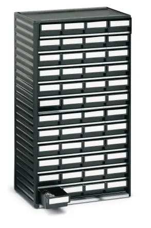 Produktfoto 1 von Treston 48 Polypropylen Schubladenmagazin Schwarz, 550 mm x 310mm x 180 mm