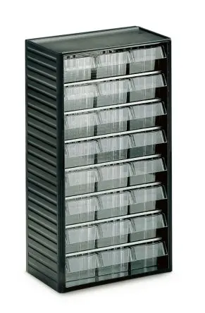 Produktfoto 1 von Treston 24 Polypropylen Schubladenmagazin Grau, 550 mm x 310mm x 180 mm