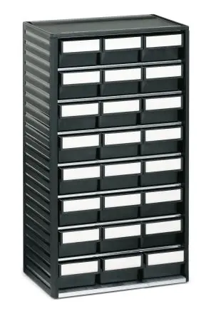 Produktfoto 1 von Treston 24 Halbleitendes Polypropylen Schubladenmagazin Schwarz, 550 mm x 310mm x 180 mm