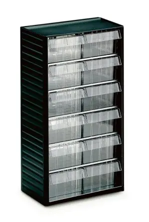 Produktfoto 1 von Treston 12 Polypropylen Schubladenmagazin Grau, 550 mm x 310mm x 180 mm