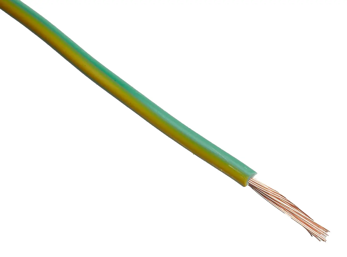 Produktfoto 1 von RS PRO Einzeladerleitung 1mm2 100m Grün, Gelb PVC isoliert Ø 2.8mm 32/0,2 mm Litzen 2491X
