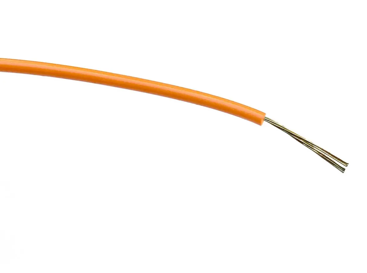 Produktfoto 1 von RS PRO Einzeladerleitung 0,22mm² 500m Orange PVC isoliert Ø 1.2mm 7/0,2 mm Litzen