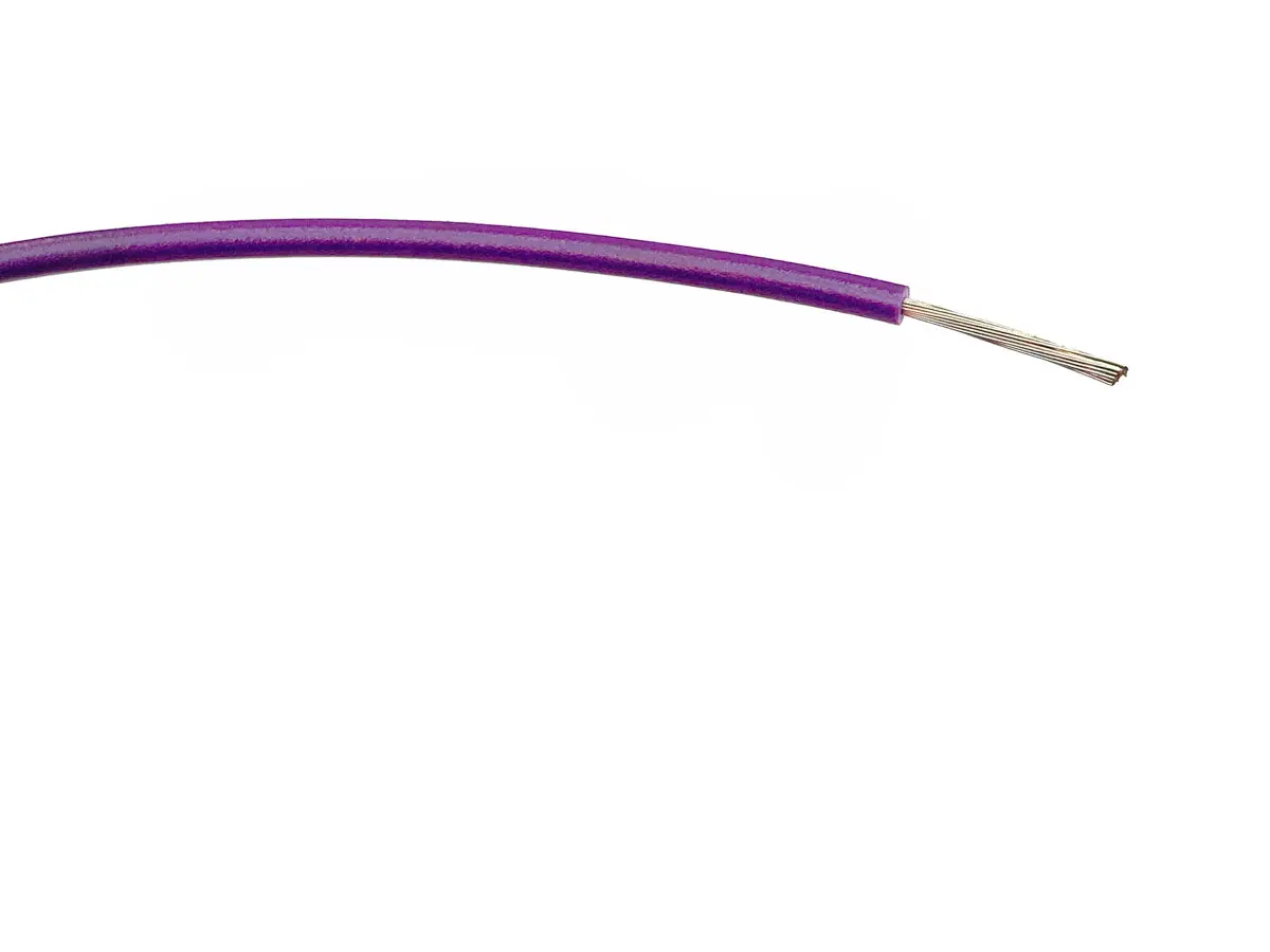 Produktfoto 1 von RS PRO Einzeladerleitung 0,75 mm² 100m Violett PVC isoliert Ø 2.35mm 24/0.2 mm Litzen
