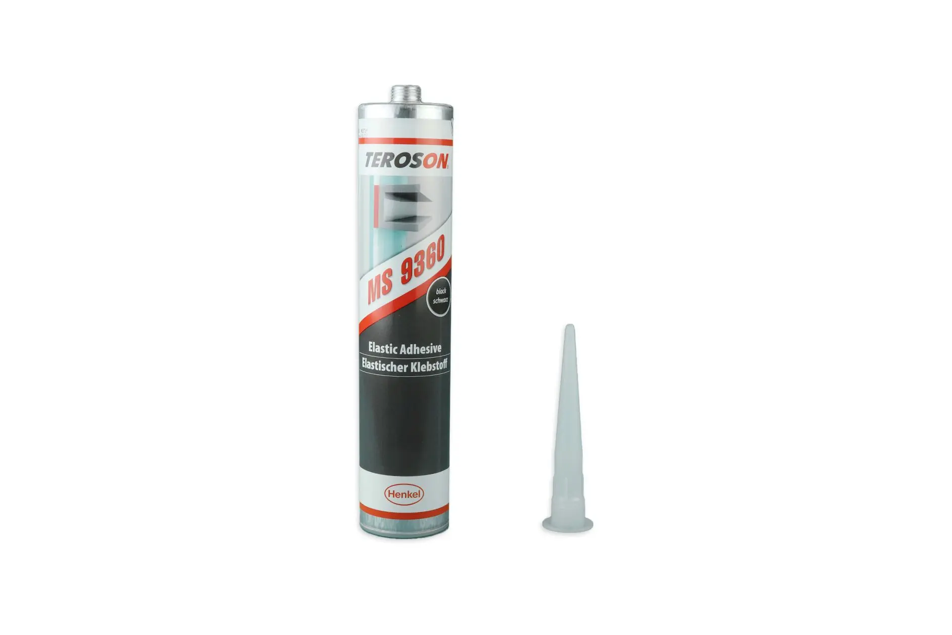 Produktfoto 1 von Teroson TEROSON MS 9360 Dichtmittel Schwarz Paste Einkomponenten-Klebstoff, Flasche 310 ml, -40 °C, -40 °C