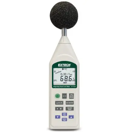 Produktfoto 1 von Extech Datenloggerfunktion LCD Schallpegelmessgerät 30 dB 130 dB 8 kHz 0.1 dB