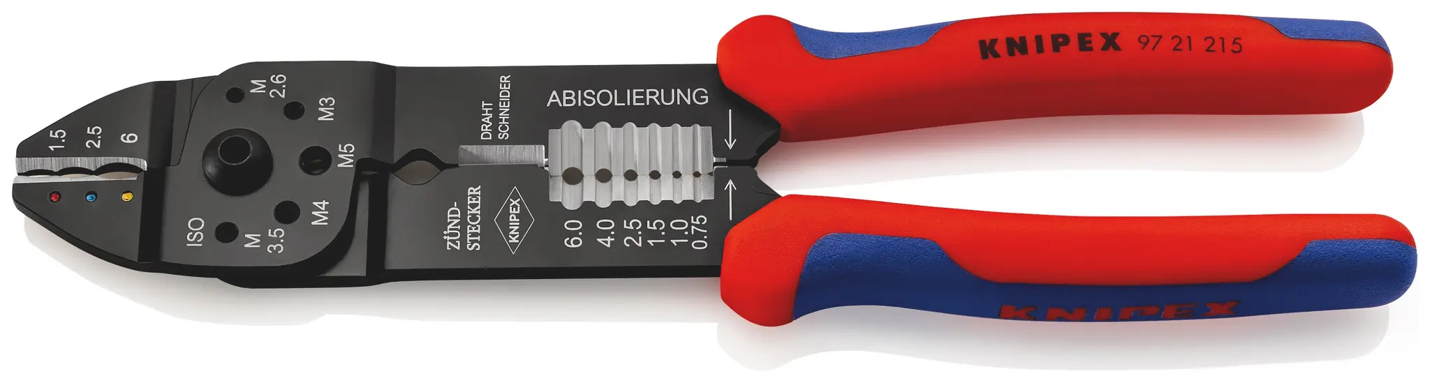Produktfoto 1 von Knipex 97 Crimp-Werkzeug 4 mm für Isolierte Anschlussklemmen, 230 mm