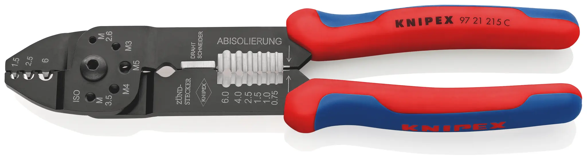 Produktfoto 1 von Knipex 97 Crimp-Werkzeug 1.4 mm für Nicht isolierte Anschlussklemmen, 230 mm