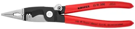 Produktfoto 1 von Knipex 13 91 200 Multifunktionszange Schneidkraft → 15 mm 200 mm