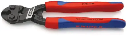 Produktfoto 1 von Knipex Kompakter Bolzenschneider, Mehrkomponenten-Griff 200 mm Chrom Vanadium Stahl, Schneidkraft → 6 mm