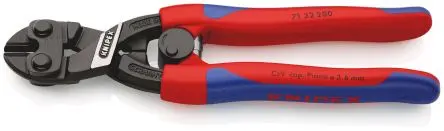 Produktfoto 1 von Knipex Kompakter Bolzenschneider, Mehrkomponenten-Griff 200 mm Chrom Vanadium Stahl, Schneidkraft → 6 mm