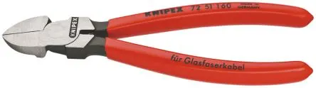 Produktfoto 1 von Knipex Knipex Ohne abgeflachte Kante Glasfaserschneider Schließer (NO) 160mm