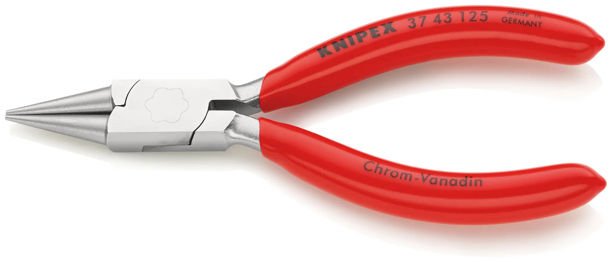 Produktfoto 1 von Knipex 37 43 125 Crimpzange / Backen 27mm Rund 125 mm