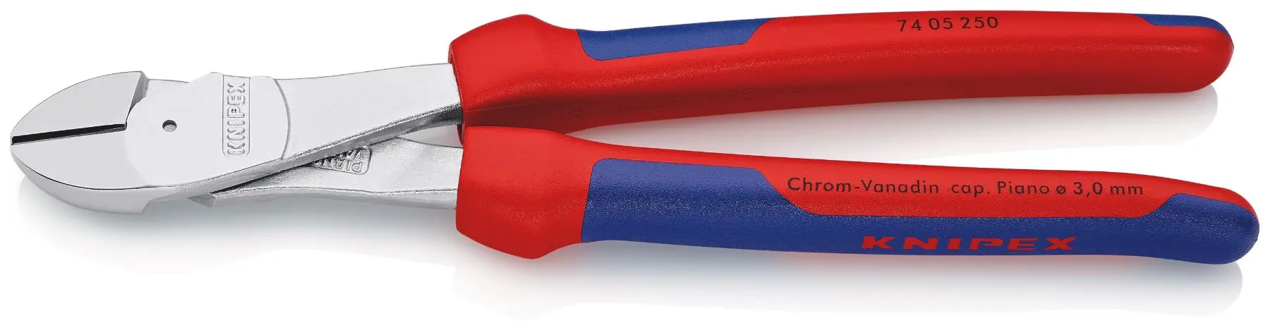 Produktfoto 1 von Knipex Knipex Mit abgeflachter Kante Schneider Schließer (NO) 250 mm, Schneidleistung 4.6 mm