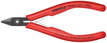 Produktfoto 1 von Knipex Knipex Mit abgeflachter Kante Seitenschneider Schließer (NO) 125mm / Backen 14mm, Schneidleistung 1.3 mm