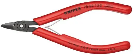 Produktfoto 1 von Knipex Knipex Mit abgeflachter Kante Seitenschneider Schließer (NO) 125mm / Backen 14mm, Schneidleistung 0.8 mm