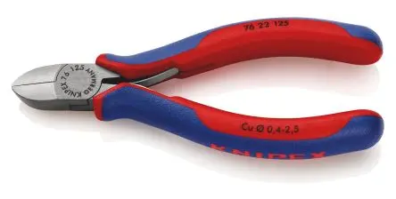 Produktfoto 1 von Knipex Knipex Ohne abgeflachte Kante Seitenschneider Schließer (NO) 125mm / Backen 16mm, Schneidleistung 2.5 mm