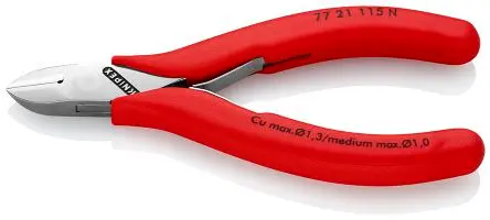Produktfoto 1 von Knipex Knipex Kleine Fase Seitenschneider Schließer (NO) 115mm / Backen 13mm, Schneidleistung 1.3 mm