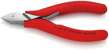 Produktfoto 1 von Knipex Knipex Ohne abgeflachte Kante Seitenschneider Schließer (NO) 115mm / Backen 13mm, Schneidleistung 1.3 mm