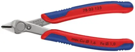 Produktfoto 1 von Knipex Super Knips® Ohne abgeflachte Kante Seitenschneider Schließer (NO) 125mm / Backen 9mm, Schneidleistung 1.6 mm