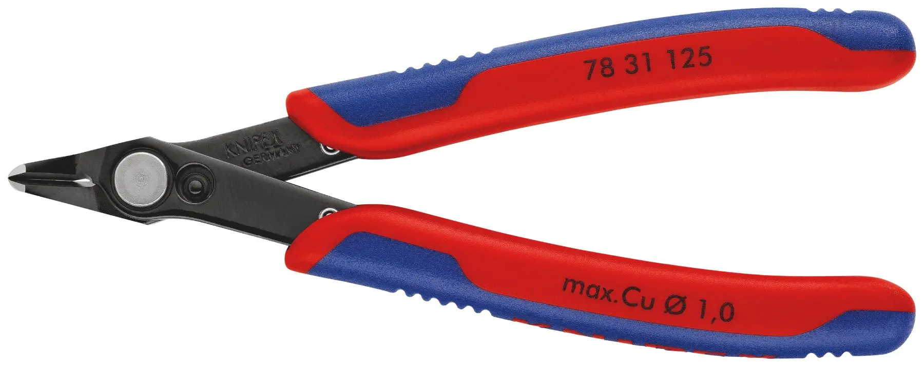 Produktfoto 1 von Knipex Super Knips® Mit abgeflachter Kante Schneider Schließer (NO) 125 mm / Backen 9mm, Schneidleistung 1 mm