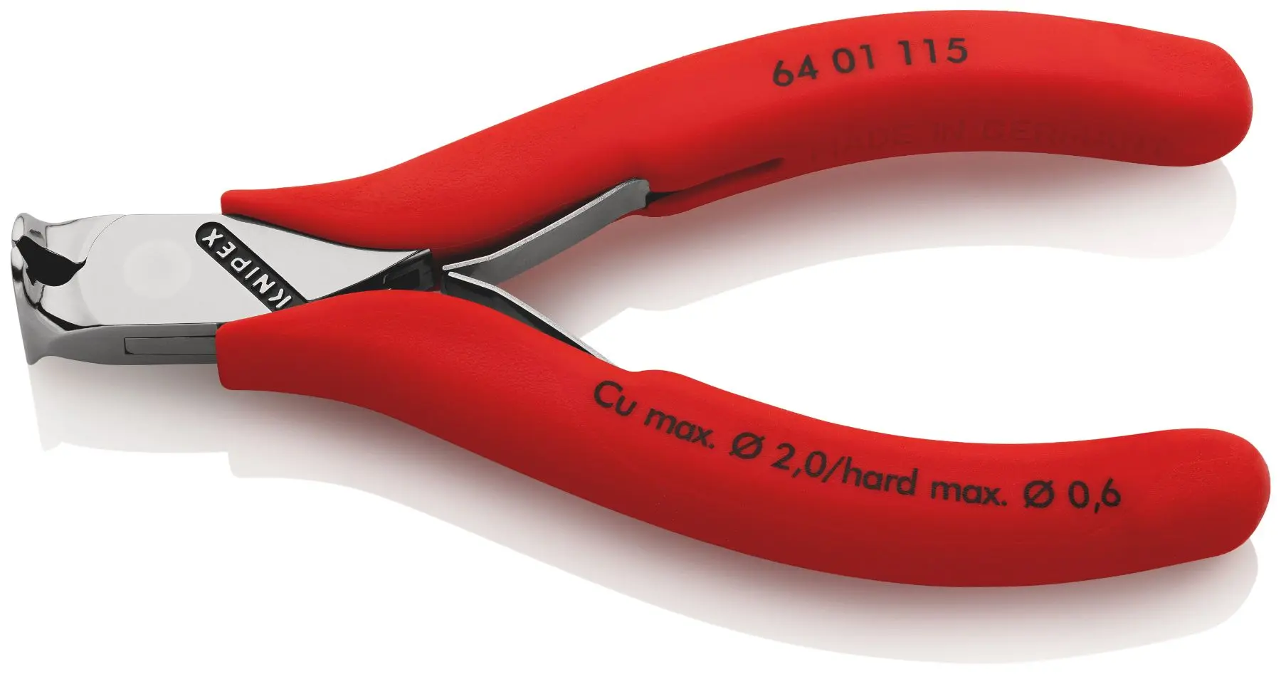 Produktfoto 1 von Knipex Schneider 115 mm, Schneidleistung 1 mm Griff Polyvinylchlorid Vornschneider