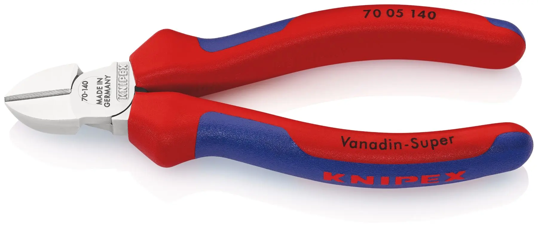 Produktfoto 1 von Knipex Knipex Mit abgeflachter Kante Diagonal Schließer (NO) 140 mm, Schneidleistung 4 mm