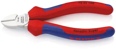 Produktfoto 1 von Knipex Knipex Mit abgeflachter Kante Seitenschneider Schließer (NO) 140mm, Schneidleistung 4 mm