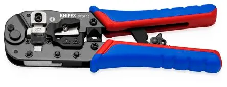 Produktfoto 1 von Knipex 97 Crimp-Werkzeug 3.3 mm für RJ45-Steckverbinder, 190mm