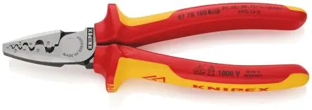 Produktfoto 1 von Knipex 97 Crimp-Werkzeug 4.5 mm für Aderendhülse, 180mm