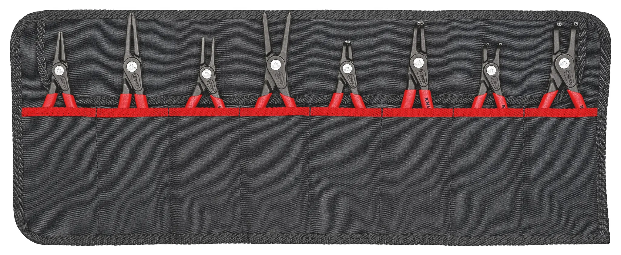Produktfoto 1 von Knipex Sicherungsringzangen-Satz abgewinkelt, gerade 8 Stk. 610 mm Sicherungsringzangen