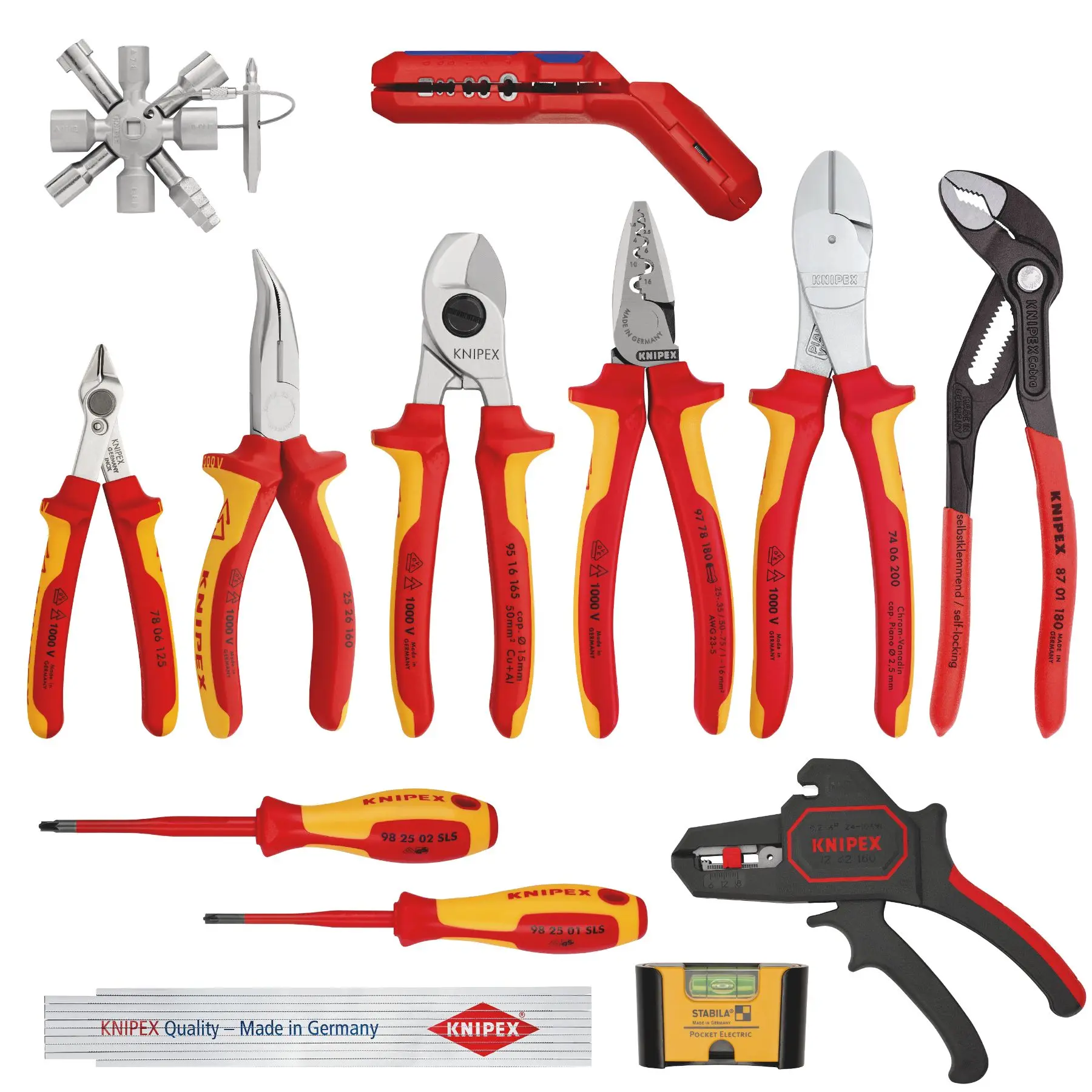 Produktfoto 1 von Knipex Elektriker-Werkzeugsatz Werkzeugsatz, ohne 13-teilig