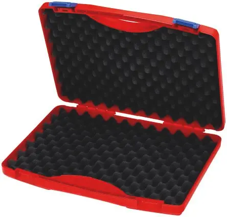 Produktfoto 1 von Knipex Kunststoff Werkzeugbox Rot, L. 340 mm B. 275mm H. 56 mm, 0.5 kg, Handkipphebel