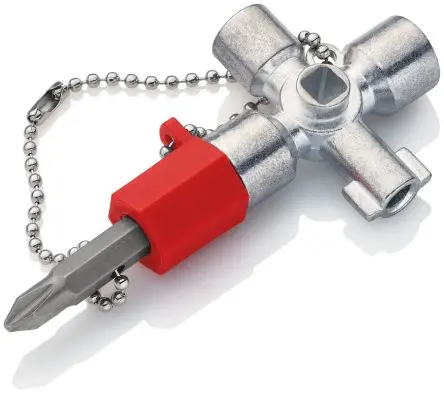 Produktfoto 1 von Knipex Schaltschrankschlüssel Schaltschrankschlüssel 7-in-1, im Zink-Gehäuse