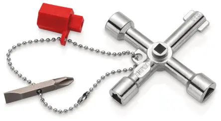 Produktfoto 1 von Knipex Schaltschrankschlüssel Schaltschrankschlüssel 7-in-1, im Zink-Gehäuse