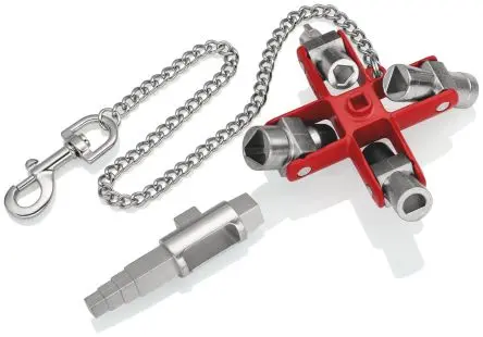 Produktfoto 1 von Knipex Schaltschrankschlüssel Universalschlüssel 9-in-1, im Zink-Gehäuse