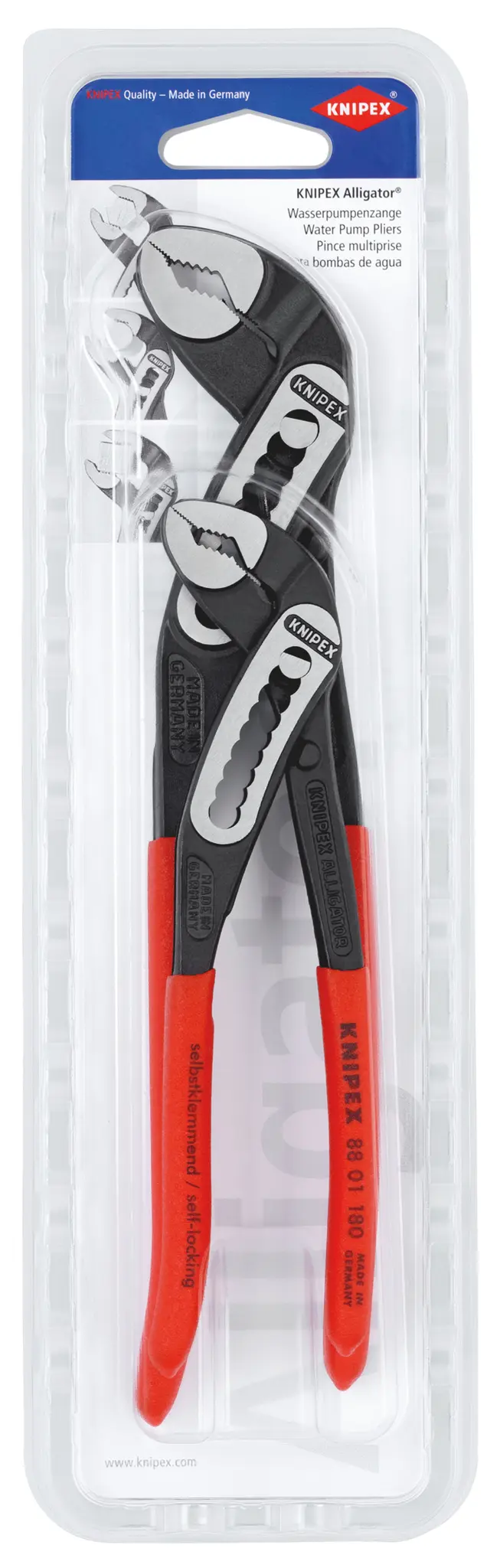 Produktfoto 1 von Knipex Alligator® Zangensatz Flach, Gerade 2 Stk. 95 mm Wasserpumpenzange