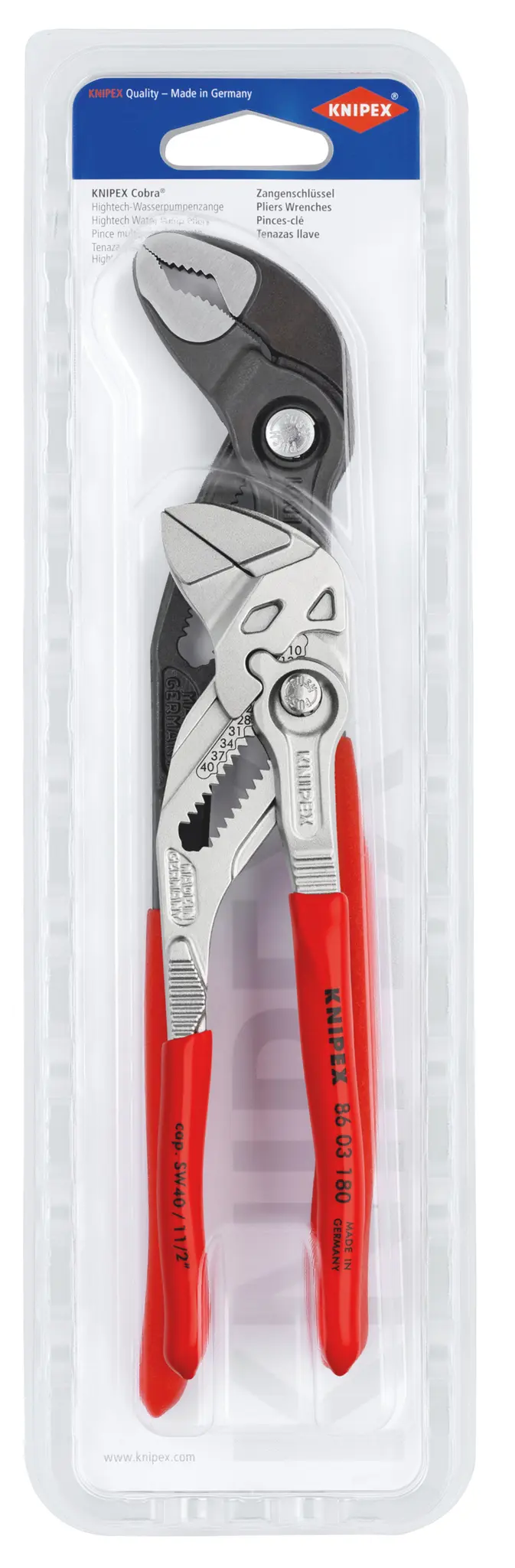 Produktfoto 1 von Knipex Zangensatz Flach, Gerade 2 Stk. 319 mm Wasserpumpenzange